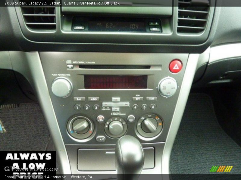 Quartz Silver Metallic / Off Black 2009 Subaru Legacy 2.5i Sedan