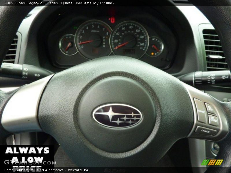 Quartz Silver Metallic / Off Black 2009 Subaru Legacy 2.5i Sedan