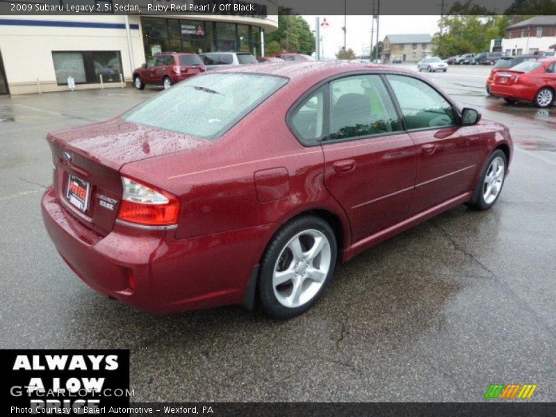 Ruby Red Pearl / Off Black 2009 Subaru Legacy 2.5i Sedan
