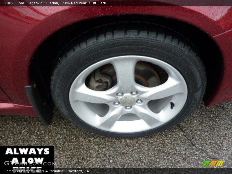 Ruby Red Pearl / Off Black 2009 Subaru Legacy 2.5i Sedan