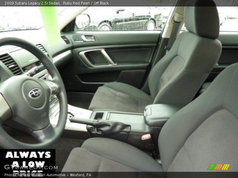Ruby Red Pearl / Off Black 2009 Subaru Legacy 2.5i Sedan