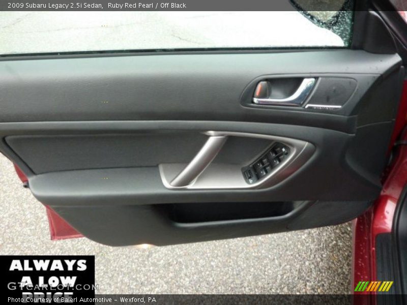 Ruby Red Pearl / Off Black 2009 Subaru Legacy 2.5i Sedan