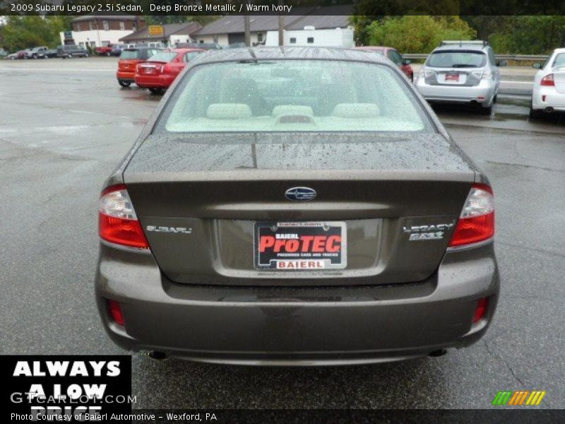 Deep Bronze Metallic / Warm Ivory 2009 Subaru Legacy 2.5i Sedan