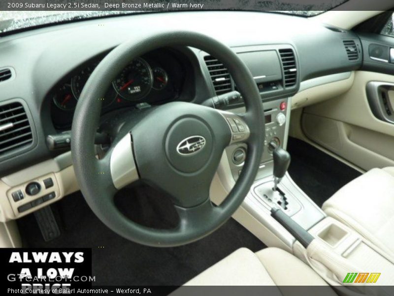 Deep Bronze Metallic / Warm Ivory 2009 Subaru Legacy 2.5i Sedan