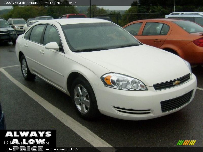 White / Neutral Beige 2007 Chevrolet Impala LT