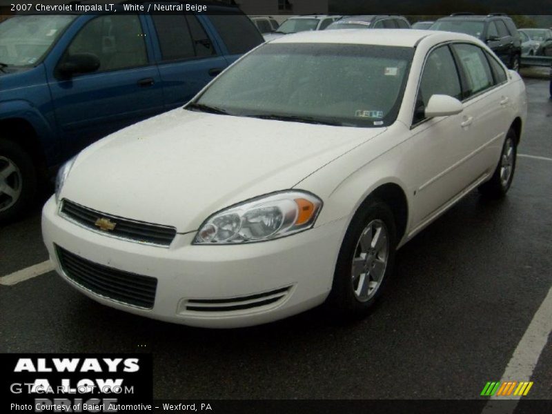 White / Neutral Beige 2007 Chevrolet Impala LT