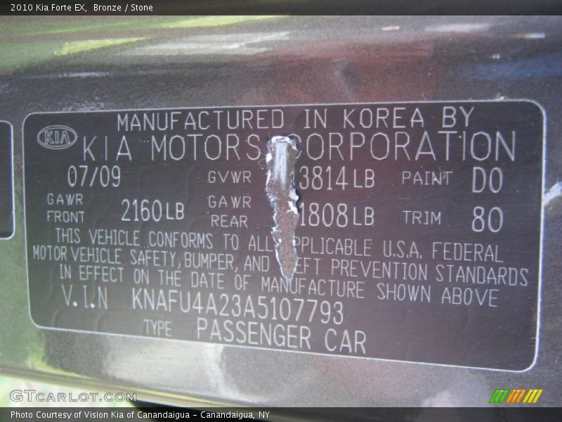 Bronze / Stone 2010 Kia Forte EX