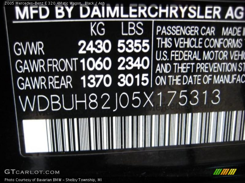 Black / Ash 2005 Mercedes-Benz E 320 4Matic Wagon