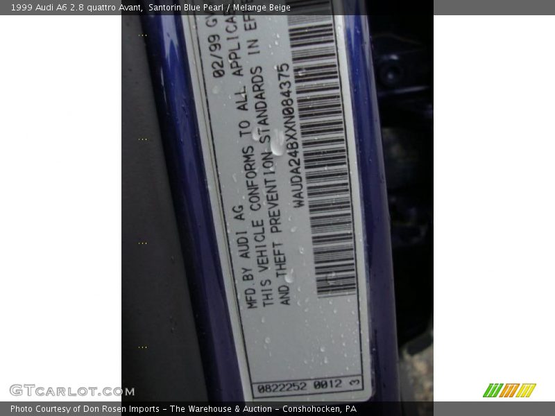 Santorin Blue Pearl / Melange Beige 1999 Audi A6 2.8 quattro Avant