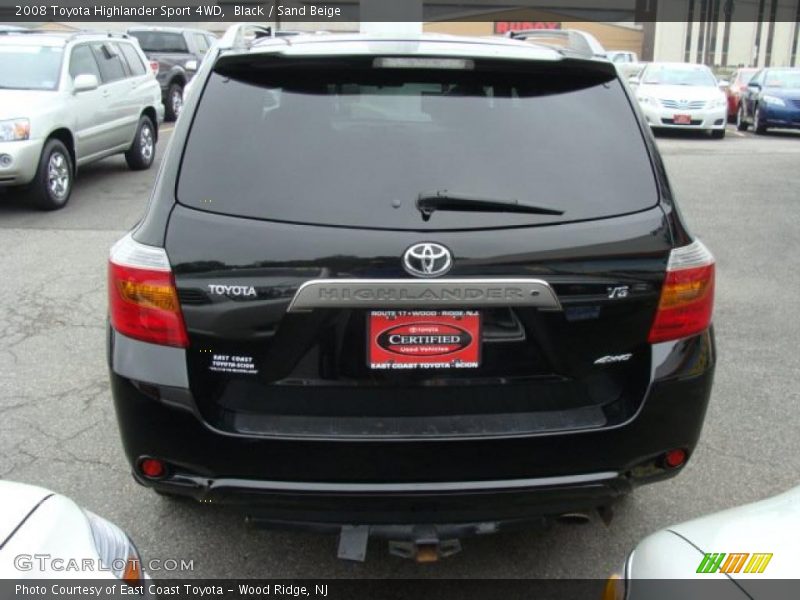 Black / Sand Beige 2008 Toyota Highlander Sport 4WD