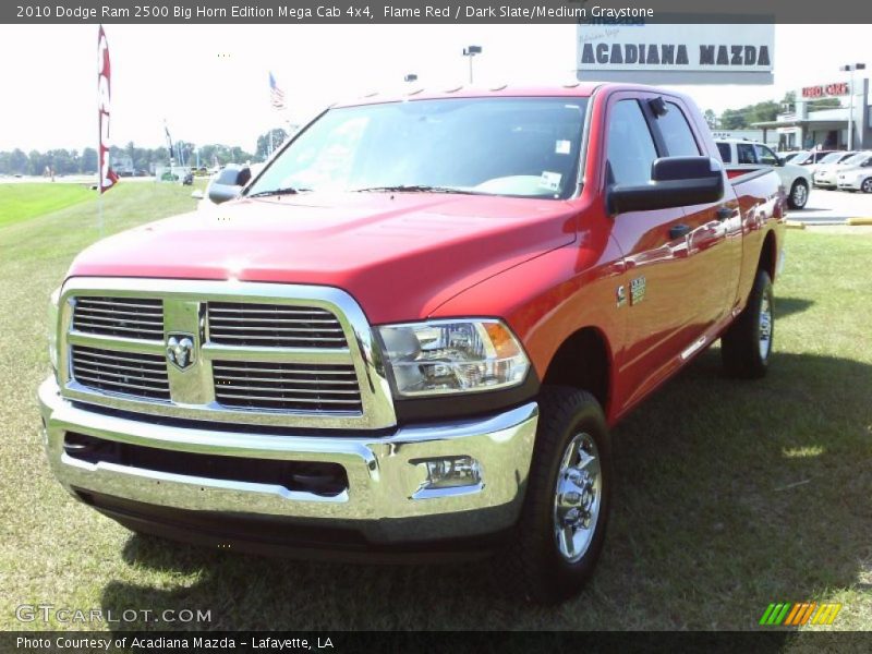 Flame Red / Dark Slate/Medium Graystone 2010 Dodge Ram 2500 Big Horn Edition Mega Cab 4x4