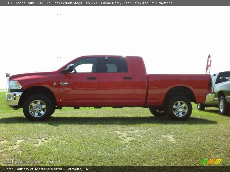 Flame Red / Dark Slate/Medium Graystone 2010 Dodge Ram 2500 Big Horn Edition Mega Cab 4x4