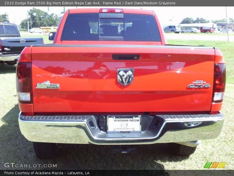 Flame Red / Dark Slate/Medium Graystone 2010 Dodge Ram 2500 Big Horn Edition Mega Cab 4x4