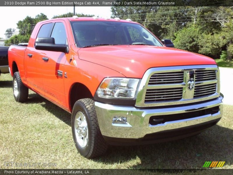 Flame Red / Dark Slate/Medium Graystone 2010 Dodge Ram 2500 Big Horn Edition Mega Cab 4x4
