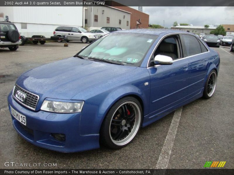 Denim Blue Pearl / Grey 2002 Audi A4 3.0 quattro Sedan