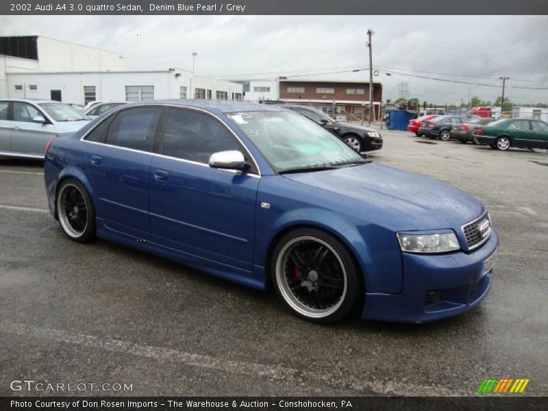 Denim Blue Pearl / Grey 2002 Audi A4 3.0 quattro Sedan