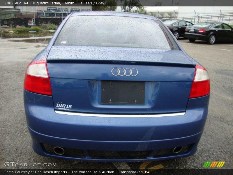 Denim Blue Pearl / Grey 2002 Audi A4 3.0 quattro Sedan