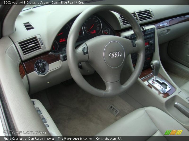 Denim Blue Pearl / Grey 2002 Audi A4 3.0 quattro Sedan
