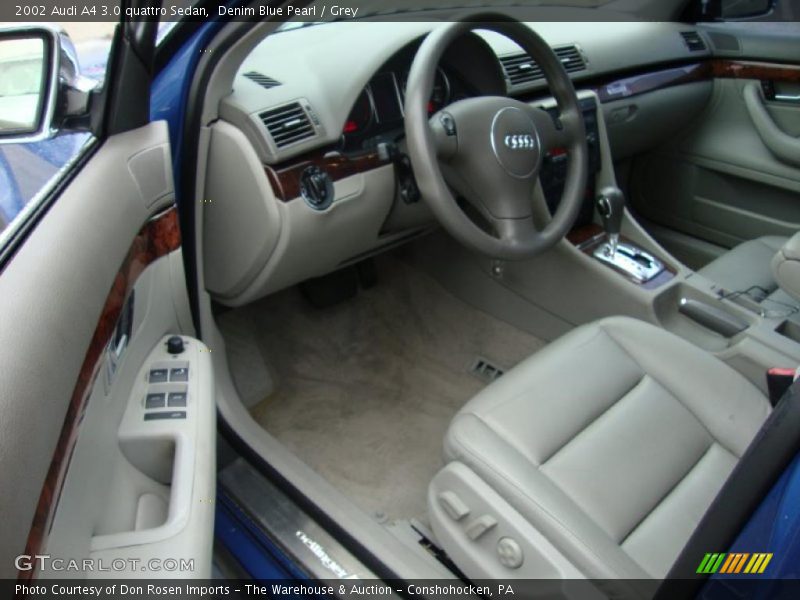 Denim Blue Pearl / Grey 2002 Audi A4 3.0 quattro Sedan