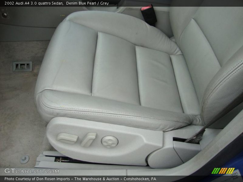Denim Blue Pearl / Grey 2002 Audi A4 3.0 quattro Sedan