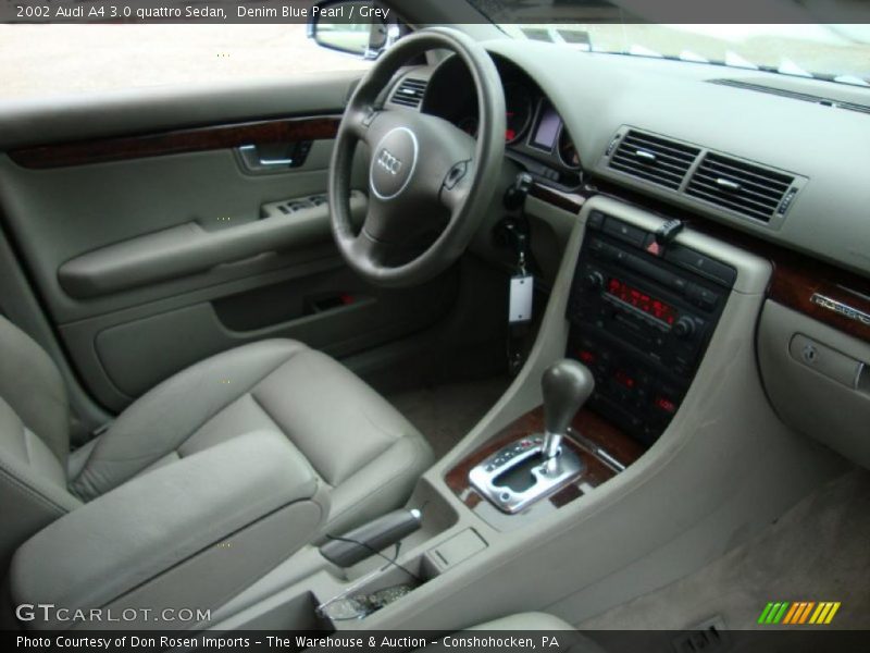 Denim Blue Pearl / Grey 2002 Audi A4 3.0 quattro Sedan