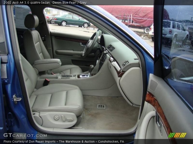 Denim Blue Pearl / Grey 2002 Audi A4 3.0 quattro Sedan