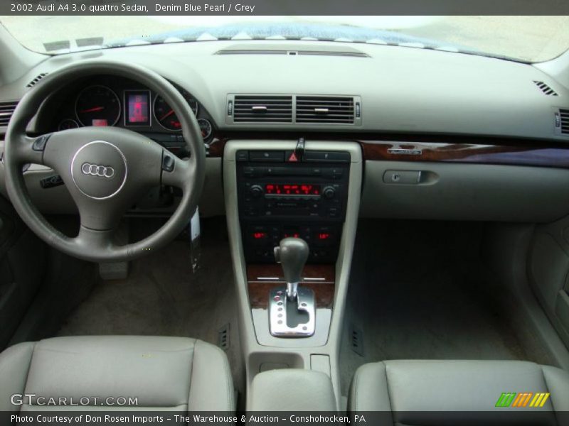 Denim Blue Pearl / Grey 2002 Audi A4 3.0 quattro Sedan
