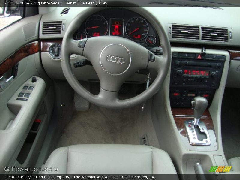 Denim Blue Pearl / Grey 2002 Audi A4 3.0 quattro Sedan