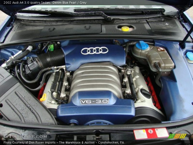Denim Blue Pearl / Grey 2002 Audi A4 3.0 quattro Sedan