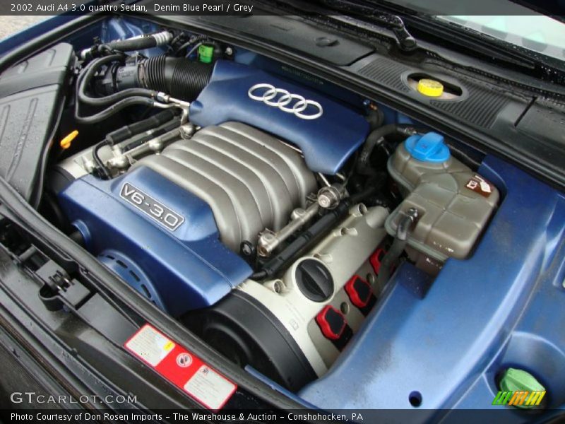 Denim Blue Pearl / Grey 2002 Audi A4 3.0 quattro Sedan