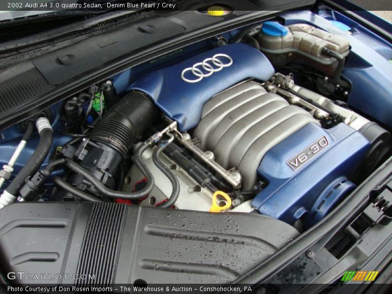 Denim Blue Pearl / Grey 2002 Audi A4 3.0 quattro Sedan