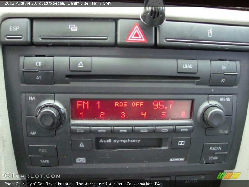 Denim Blue Pearl / Grey 2002 Audi A4 3.0 quattro Sedan