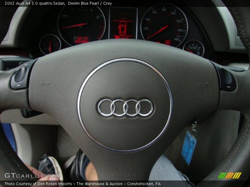 Denim Blue Pearl / Grey 2002 Audi A4 3.0 quattro Sedan