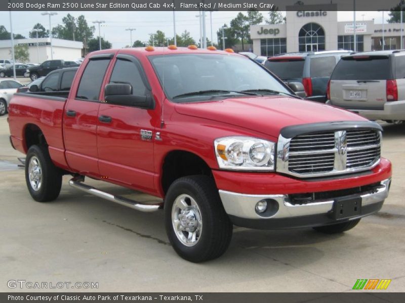 Flame Red / Medium Slate Gray 2008 Dodge Ram 2500 Lone Star Edition Quad Cab 4x4
