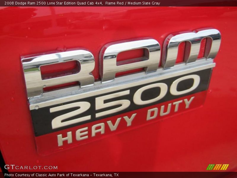 Flame Red / Medium Slate Gray 2008 Dodge Ram 2500 Lone Star Edition Quad Cab 4x4