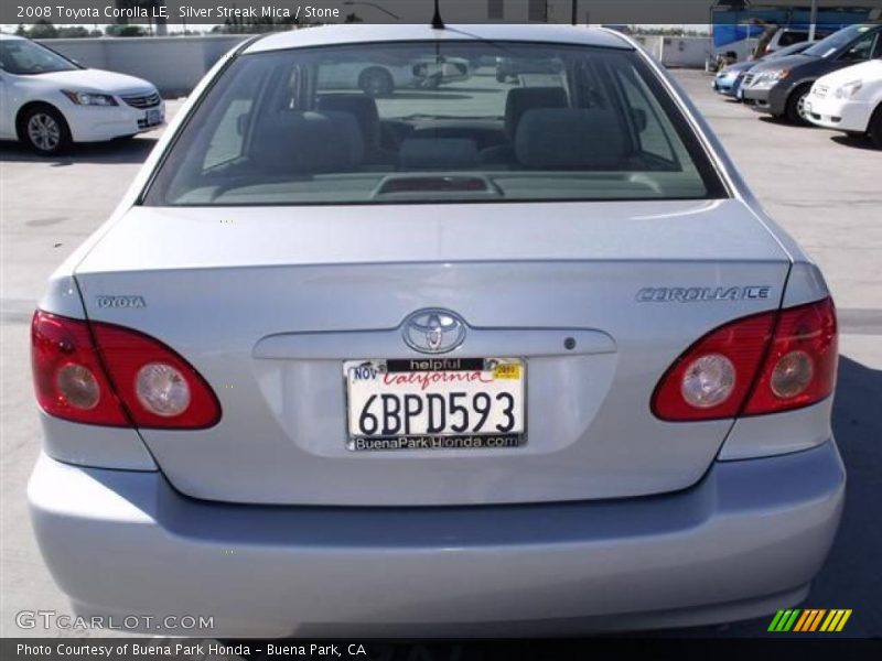 Silver Streak Mica / Stone 2008 Toyota Corolla LE