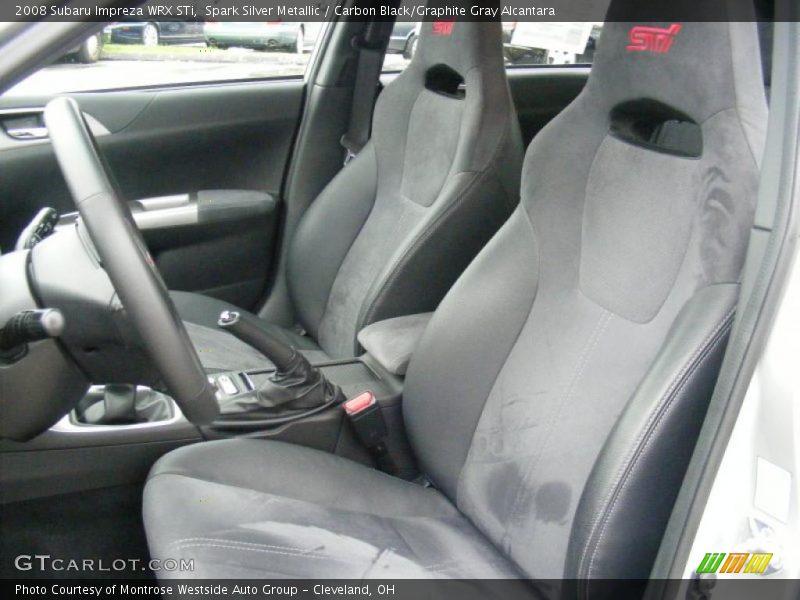 Spark Silver Metallic / Carbon Black/Graphite Gray Alcantara 2008 Subaru Impreza WRX STi