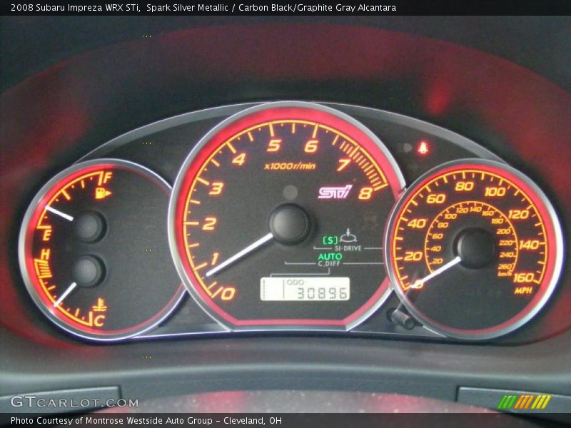 Spark Silver Metallic / Carbon Black/Graphite Gray Alcantara 2008 Subaru Impreza WRX STi