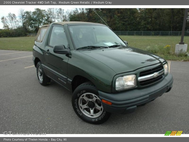 Medium Green Metallic / Medium Gray 2000 Chevrolet Tracker 4WD Soft Top