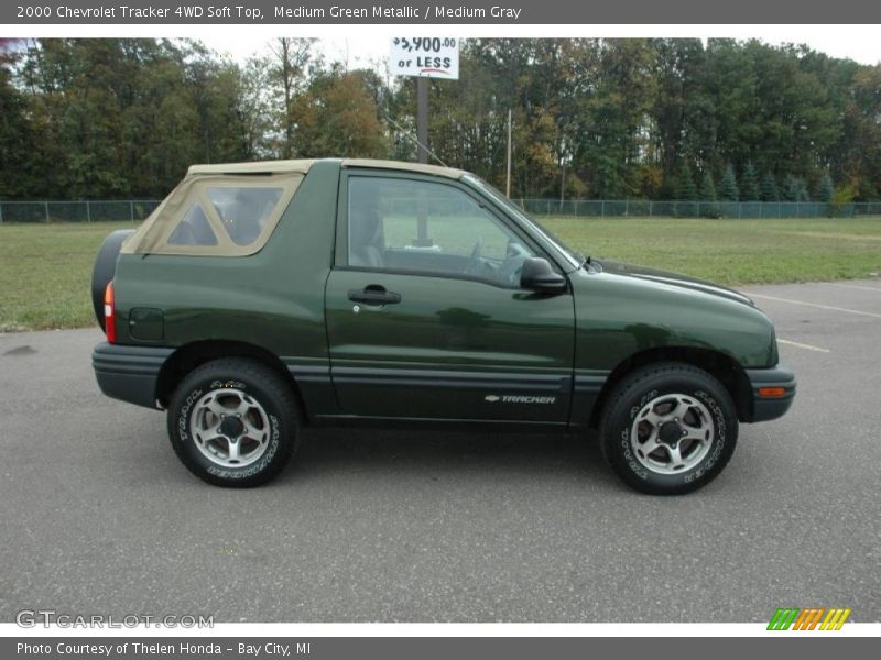 Medium Green Metallic / Medium Gray 2000 Chevrolet Tracker 4WD Soft Top