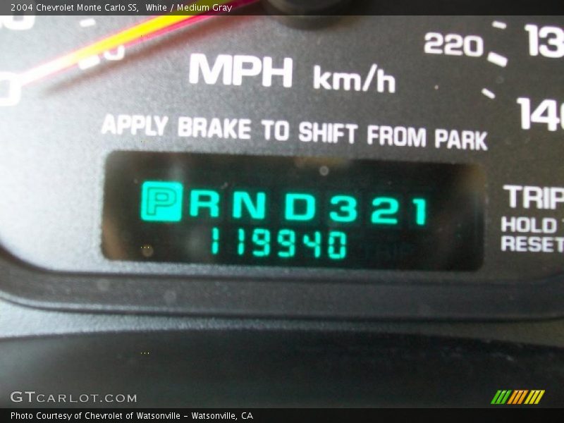 White / Medium Gray 2004 Chevrolet Monte Carlo SS