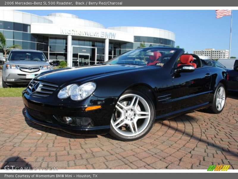 Black / Berry Red/Charcoal 2006 Mercedes-Benz SL 500 Roadster