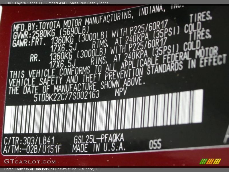 Salsa Red Pearl / Stone 2007 Toyota Sienna XLE Limited AWD
