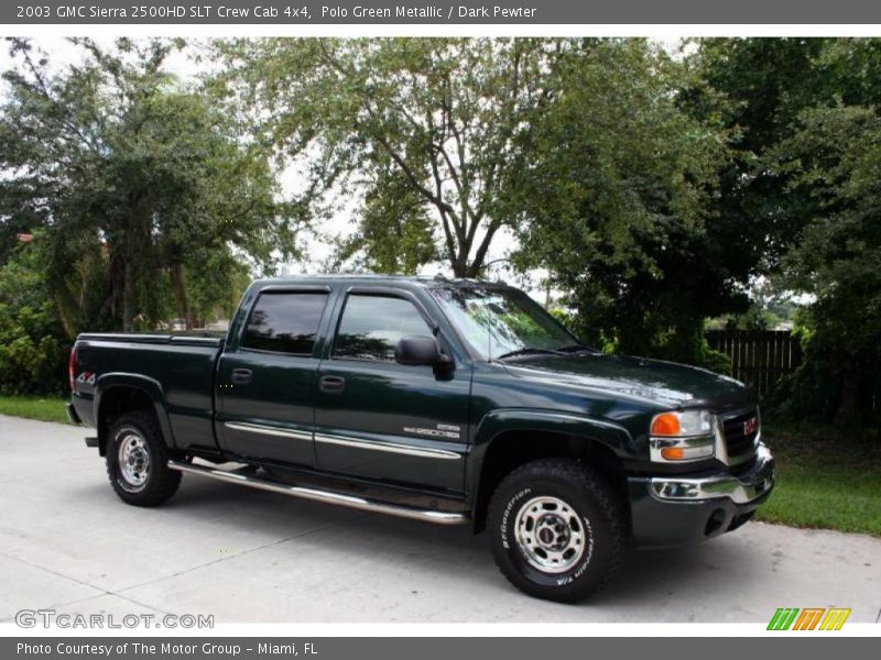 Polo Green Metallic / Dark Pewter 2003 GMC Sierra 2500HD SLT Crew Cab 4x4