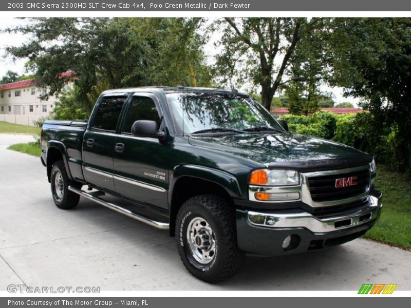 Polo Green Metallic / Dark Pewter 2003 GMC Sierra 2500HD SLT Crew Cab 4x4