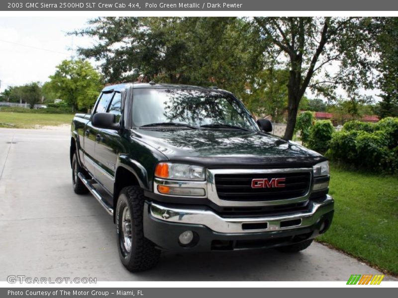 Polo Green Metallic / Dark Pewter 2003 GMC Sierra 2500HD SLT Crew Cab 4x4