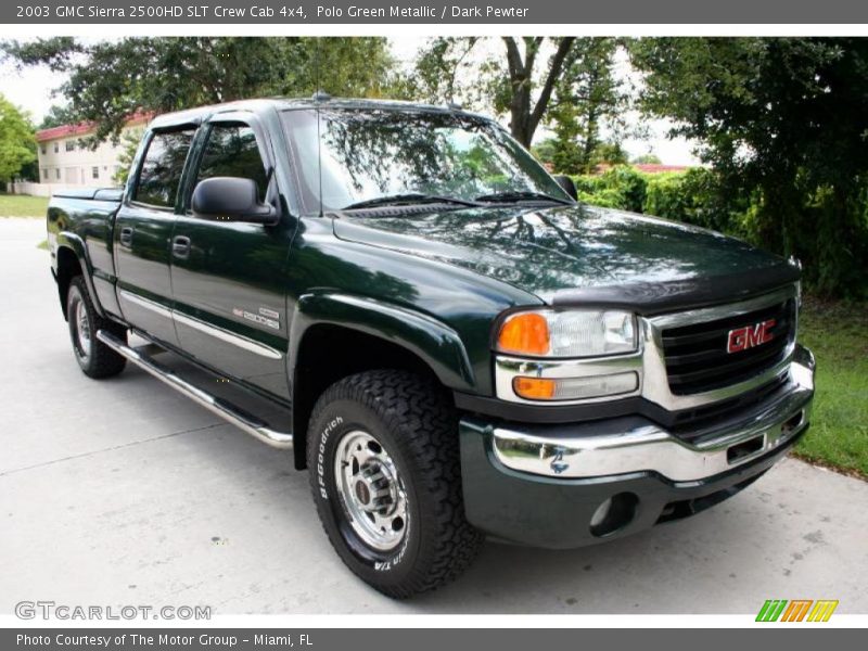 Polo Green Metallic / Dark Pewter 2003 GMC Sierra 2500HD SLT Crew Cab 4x4