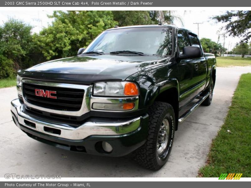 Polo Green Metallic / Dark Pewter 2003 GMC Sierra 2500HD SLT Crew Cab 4x4