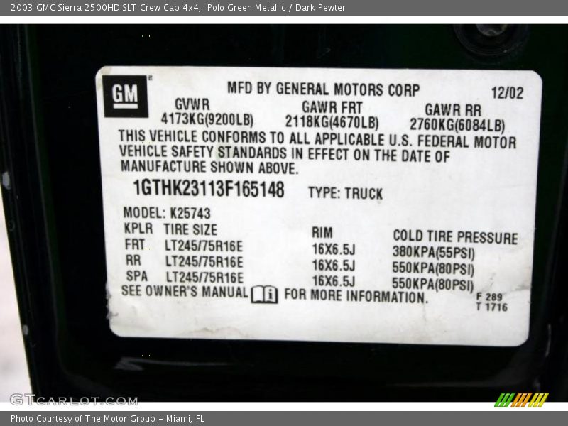 Polo Green Metallic / Dark Pewter 2003 GMC Sierra 2500HD SLT Crew Cab 4x4