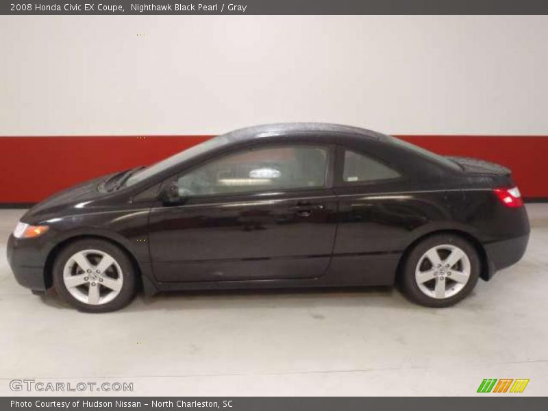 Nighthawk Black Pearl / Gray 2008 Honda Civic EX Coupe
